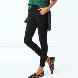 Cabi Black Slim Ankle Pants Womens Size 2 Stretch Career Work Cropped Snap Hem